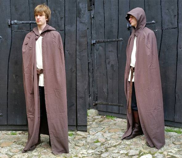 Middeleeuwse Cape Katoen in Bruin, 150 cm