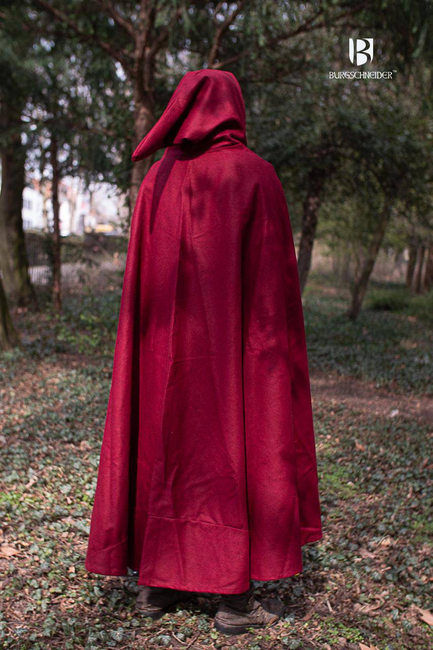 Middeleeuwse Cape/Mantel Hibernus in Wol en Rood