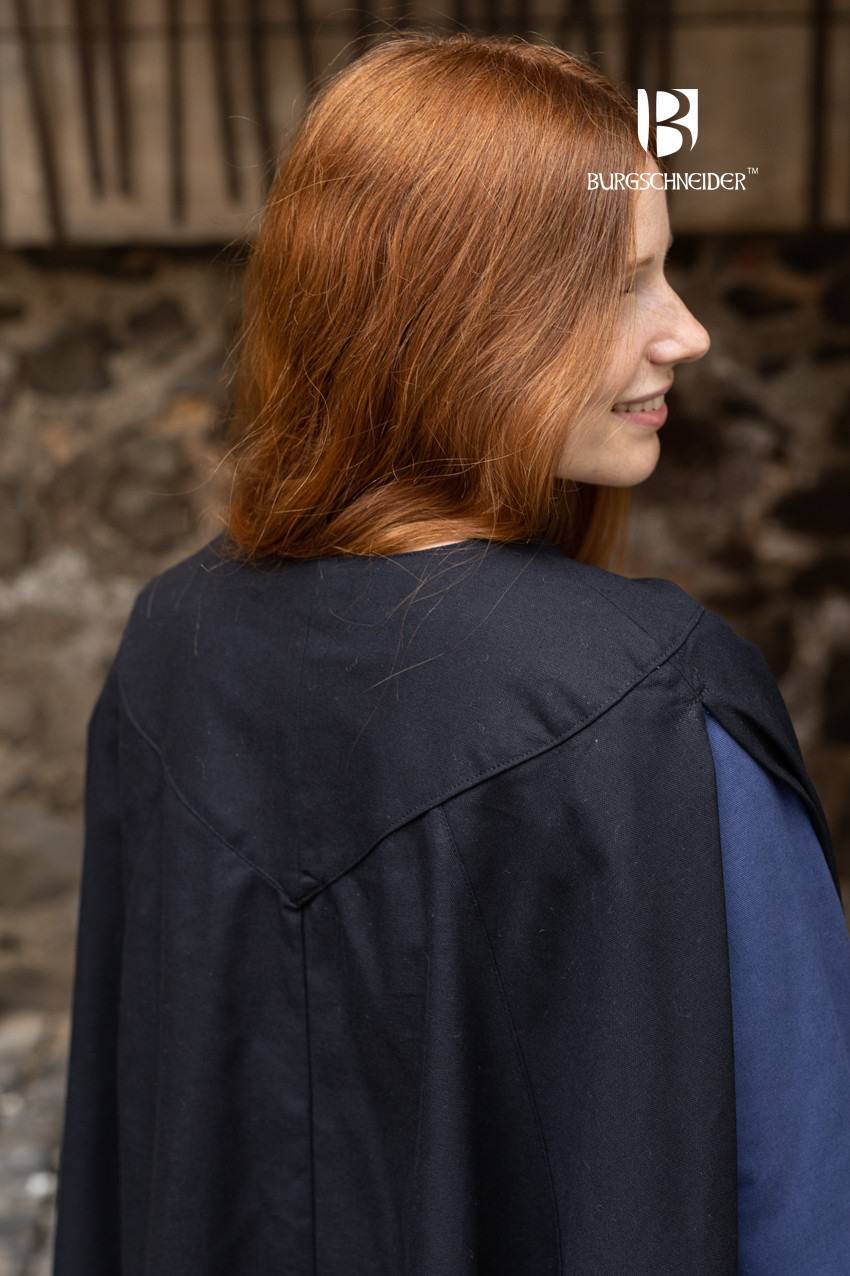 Middeleeuwse Cape/Mantel voor Mannen en Vrouwen, Morpheus in Zwarte Katoen