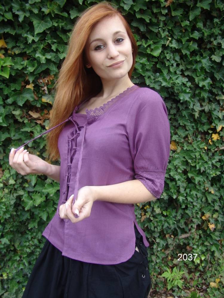 Mittelalterbluse in Lila (ausverkauf)