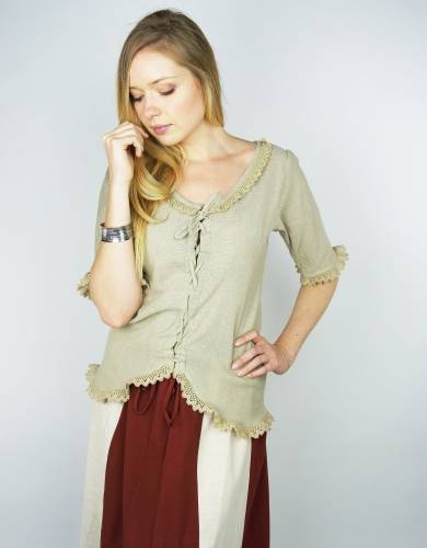 Middeleeuwse Dames Blouse in Natuurkleur (UITVERKOOP)