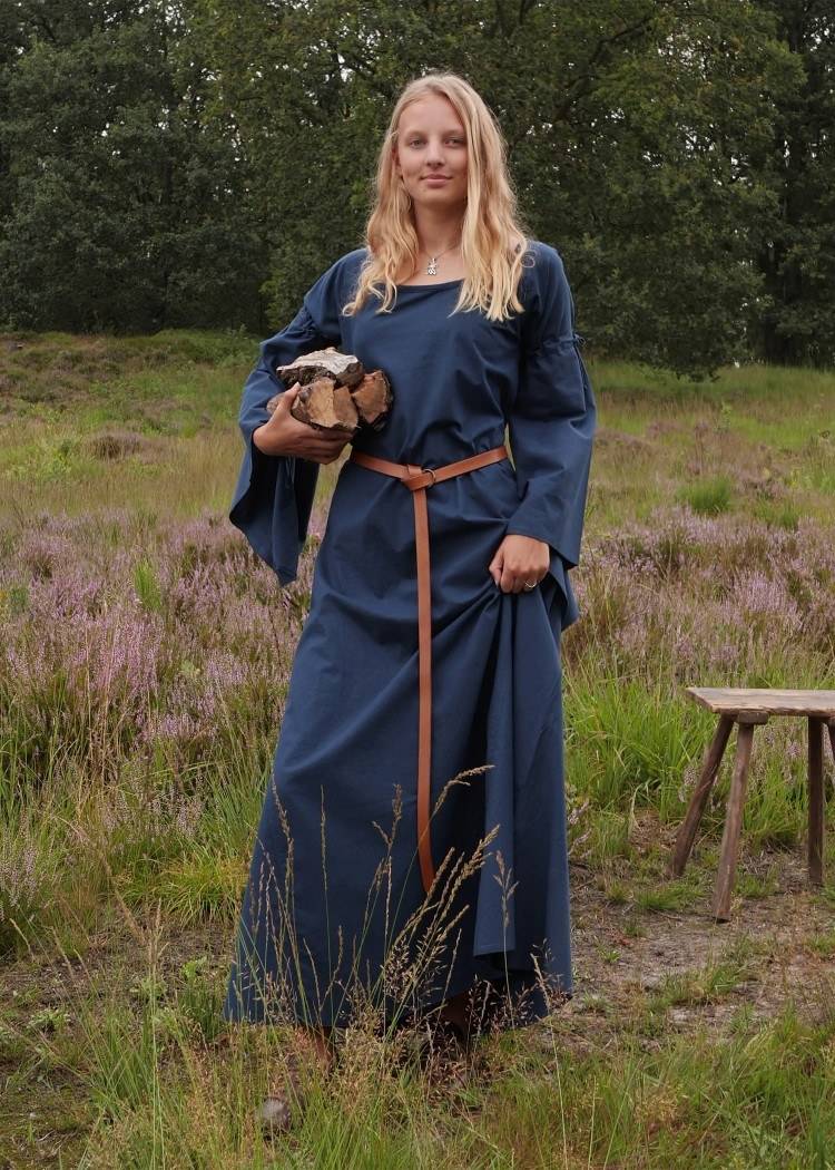 Middeleeuwse Dames Onderjurk in Blauw 12e-13e eeuws (aanbieding)
