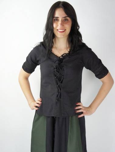Mittelalterbluse in Schwarz (ausverkauf)