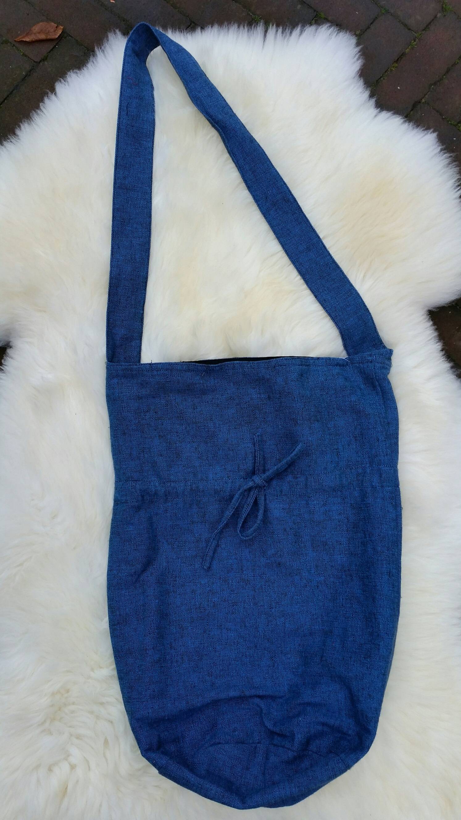 ​​Middeleeuwse Katoenen Draagtas in Blauw