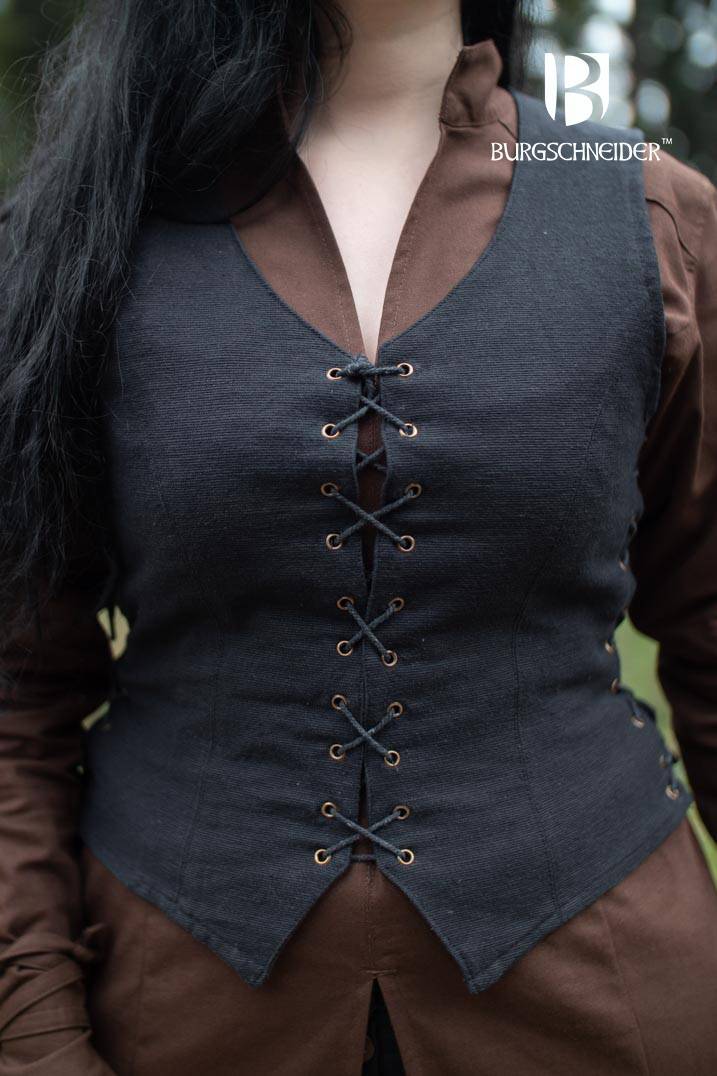 Mittelalterliche Weste Marian in Schwarz