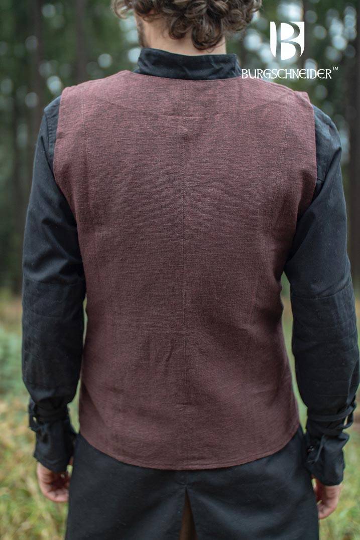 ​​​Middeleeuws Gilet-Vest Maron in Bruin