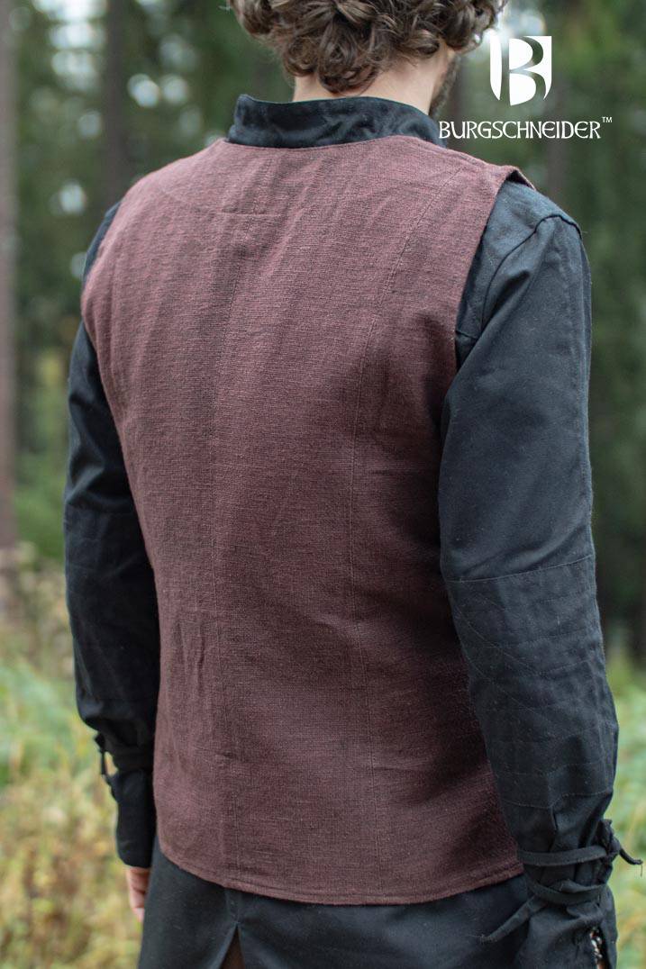 ​​​Middeleeuws Gilet-Vest Maron in Bruin
