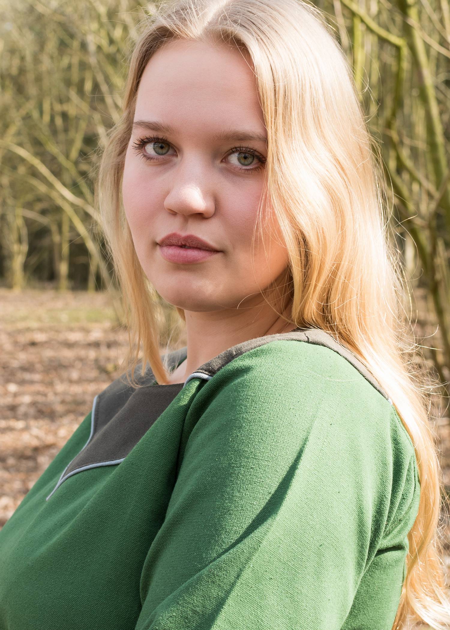 Middeleeuwse Jurk van canvas, groen