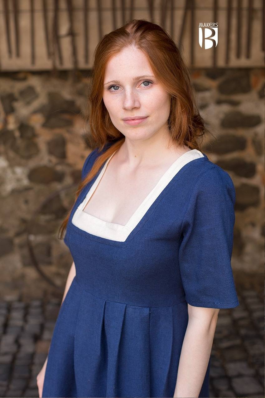 Middeleeuwse jurk Frideswinde in blauw