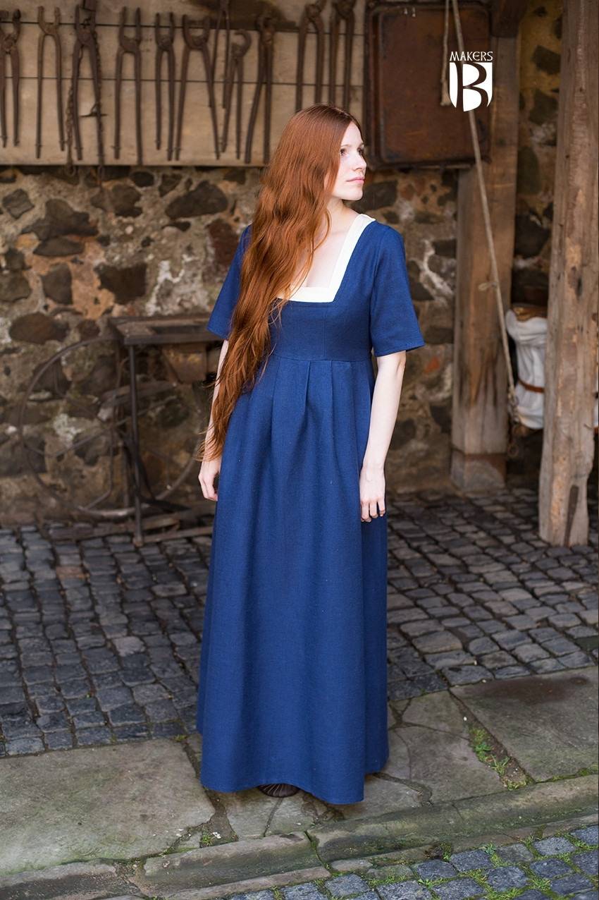 Middeleeuwse jurk Frideswinde in blauw