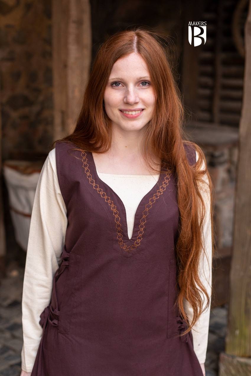Mittelalter Kleid Lannion in Braun