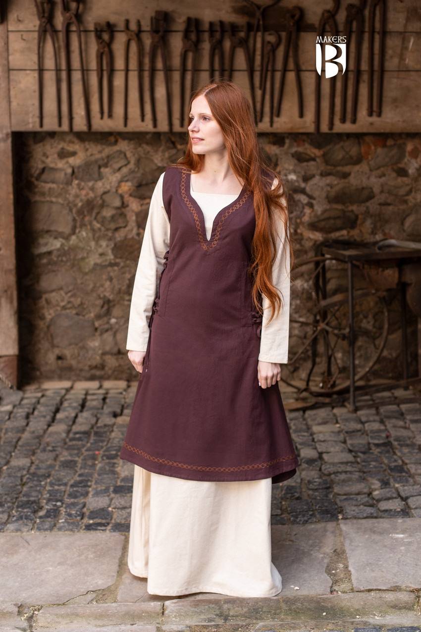 Mittelalter Kleid Lannion in Braun