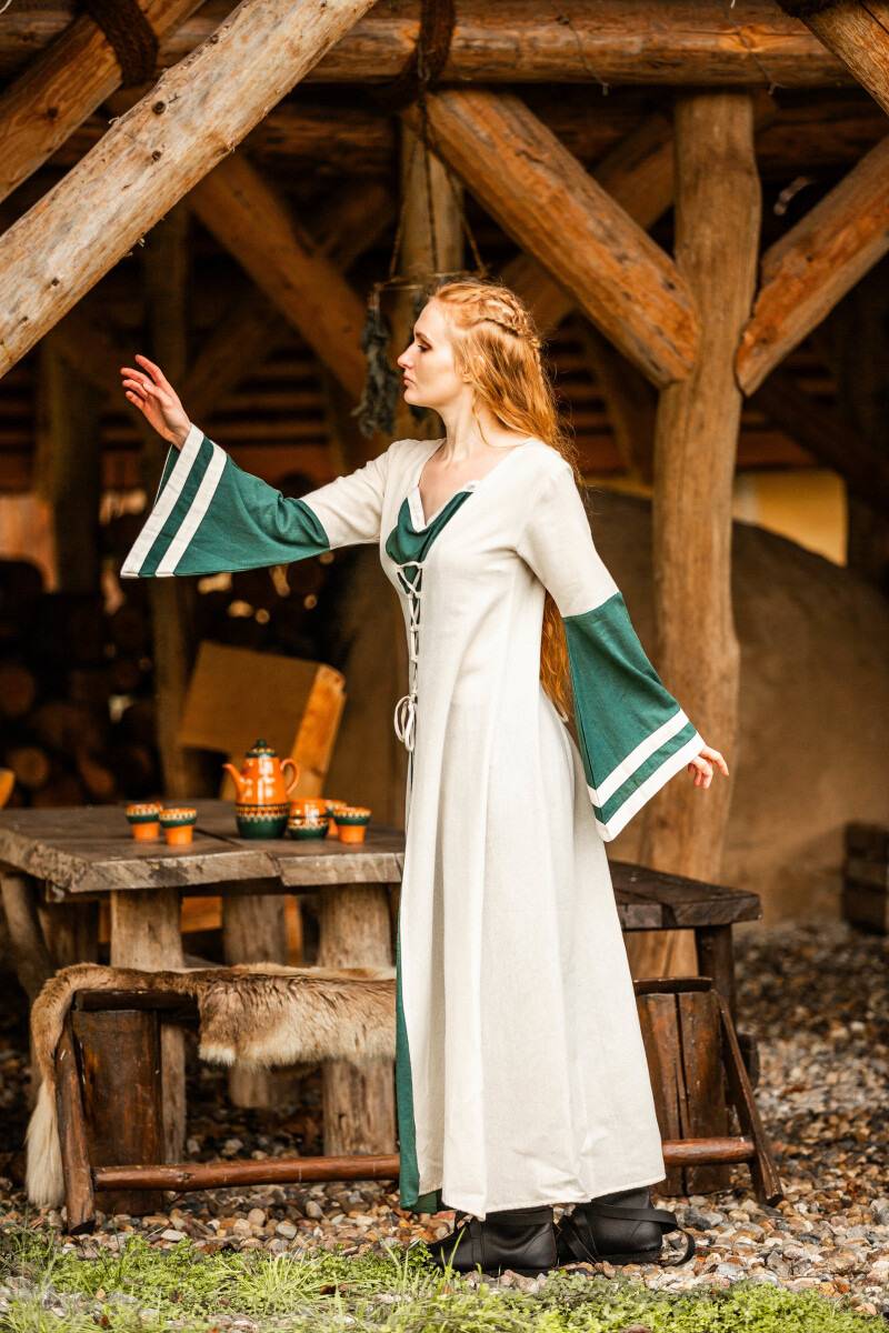 ​Mittelalter Kleid in Natur/Grun
