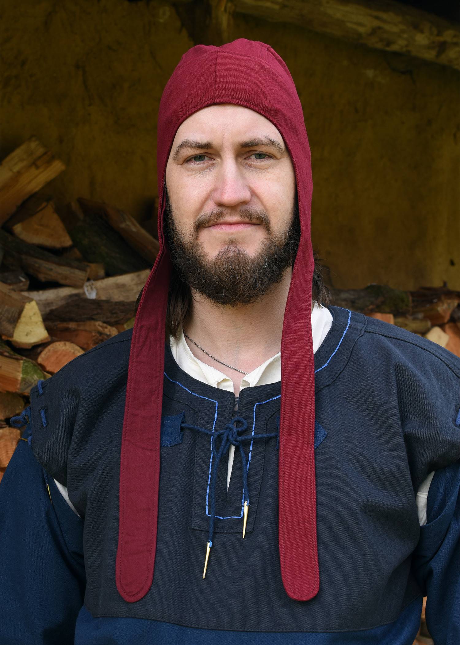 ​Gefütterte Mittelalterliche Bundhaube aus Canvas, Unisex, verschiedene Farben