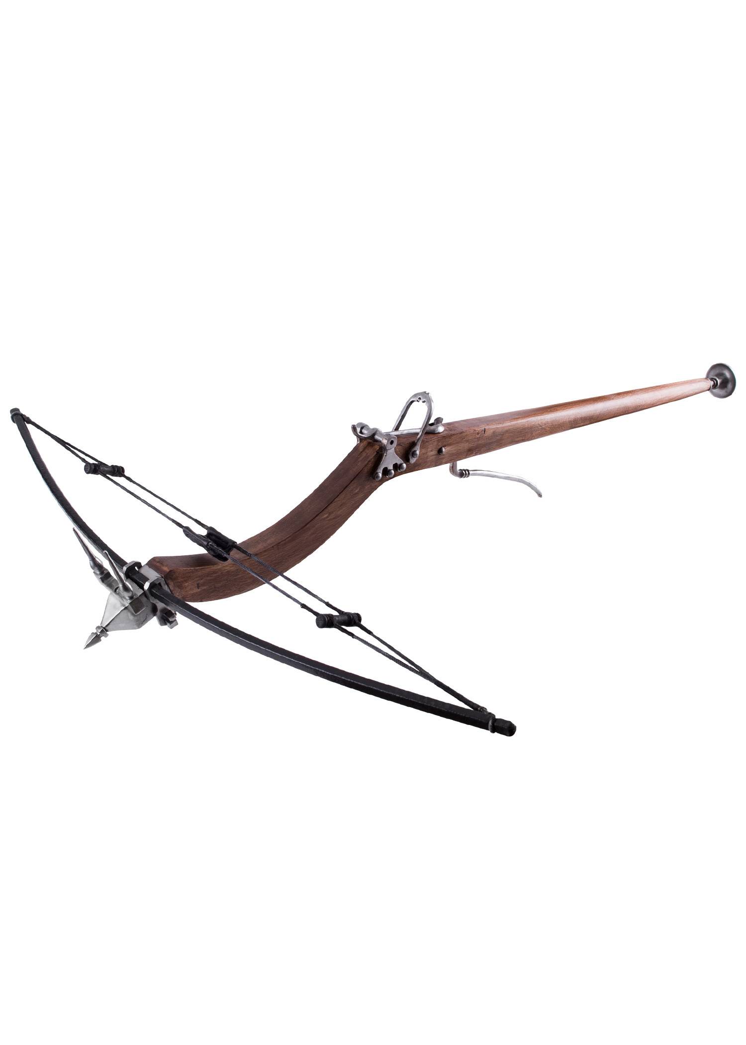 Spätmittelalterlicher Kugelschnepper, Balester-Armbrust aus Holz und Stahl