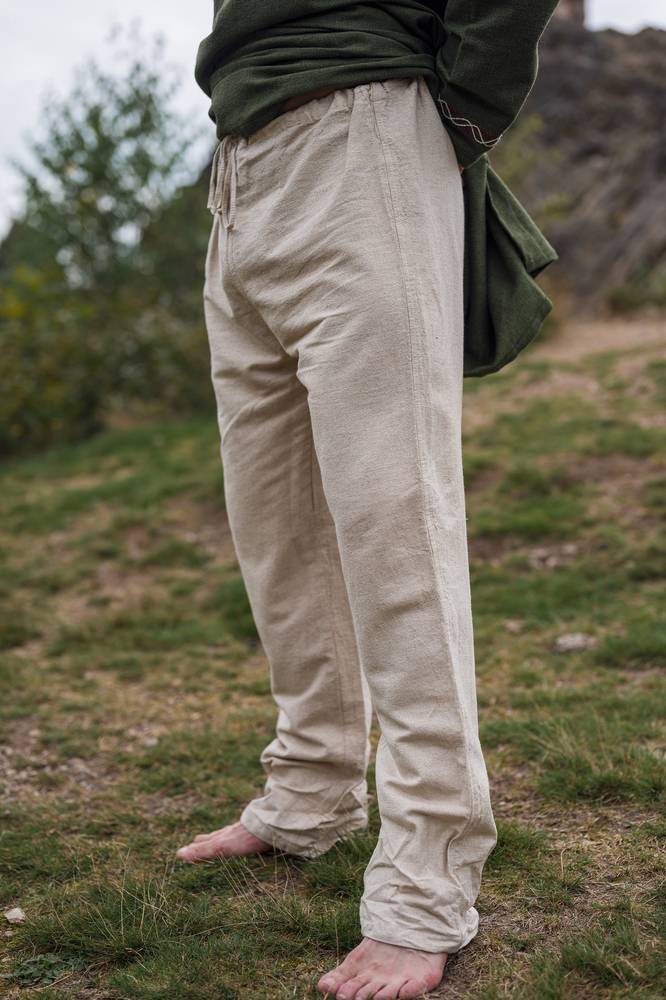 Middeleeuwse Linnen broek in Natuurkleur