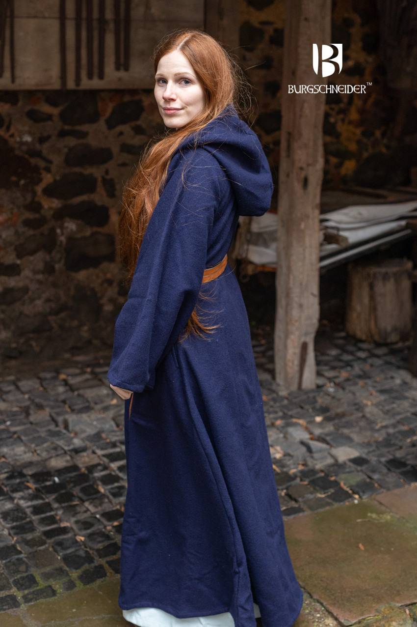 Mittelalter Herren/Damen Mantel Tuala von Wolle in Blau