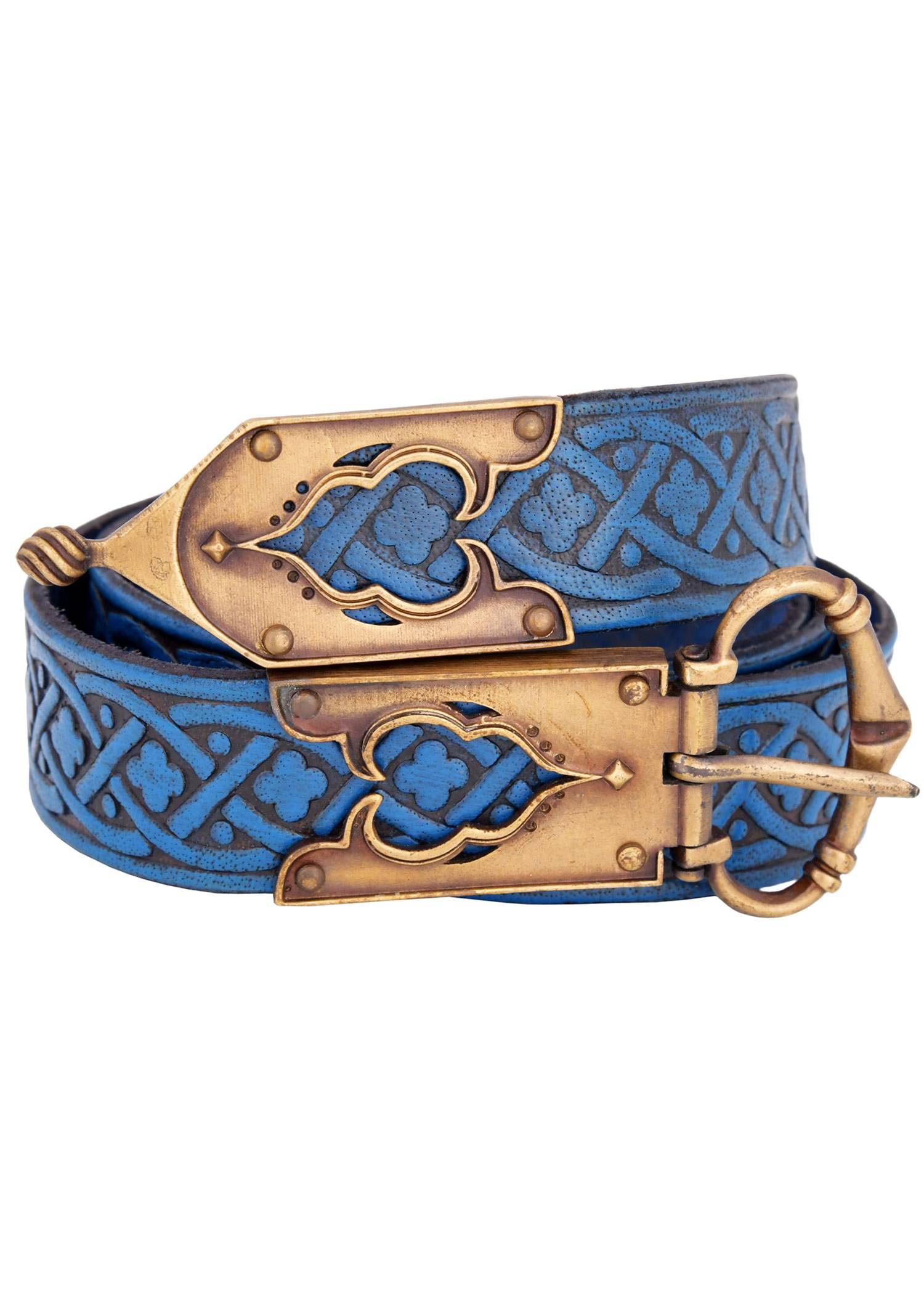 Middeleeuwse leren riem, 13e-15e eeuw, in Blauw