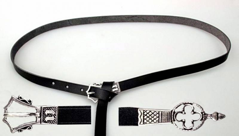 Middeleeuwse Riem Replica uit Engeland 1390 tot 1420 in Bruin of Zwart