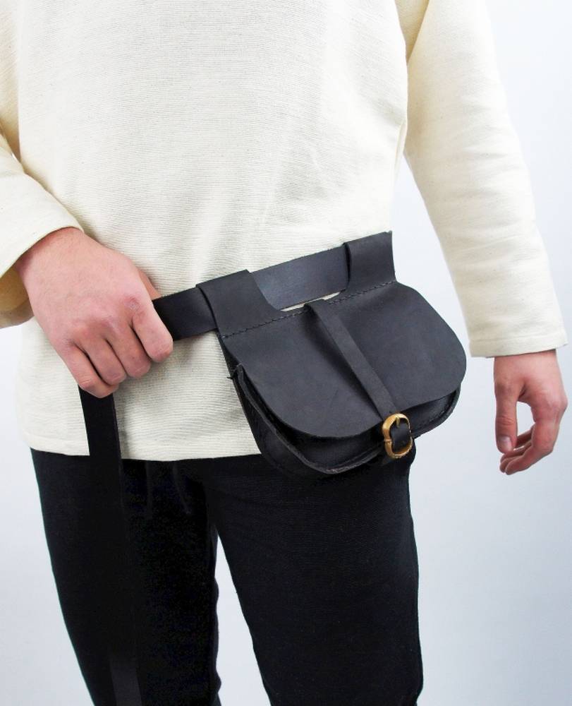 Mittelalter Ledertasche aus leder in Schwartz