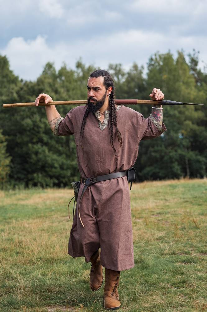 Middeleeuws - Viking Tuniek in Aubergine kleur