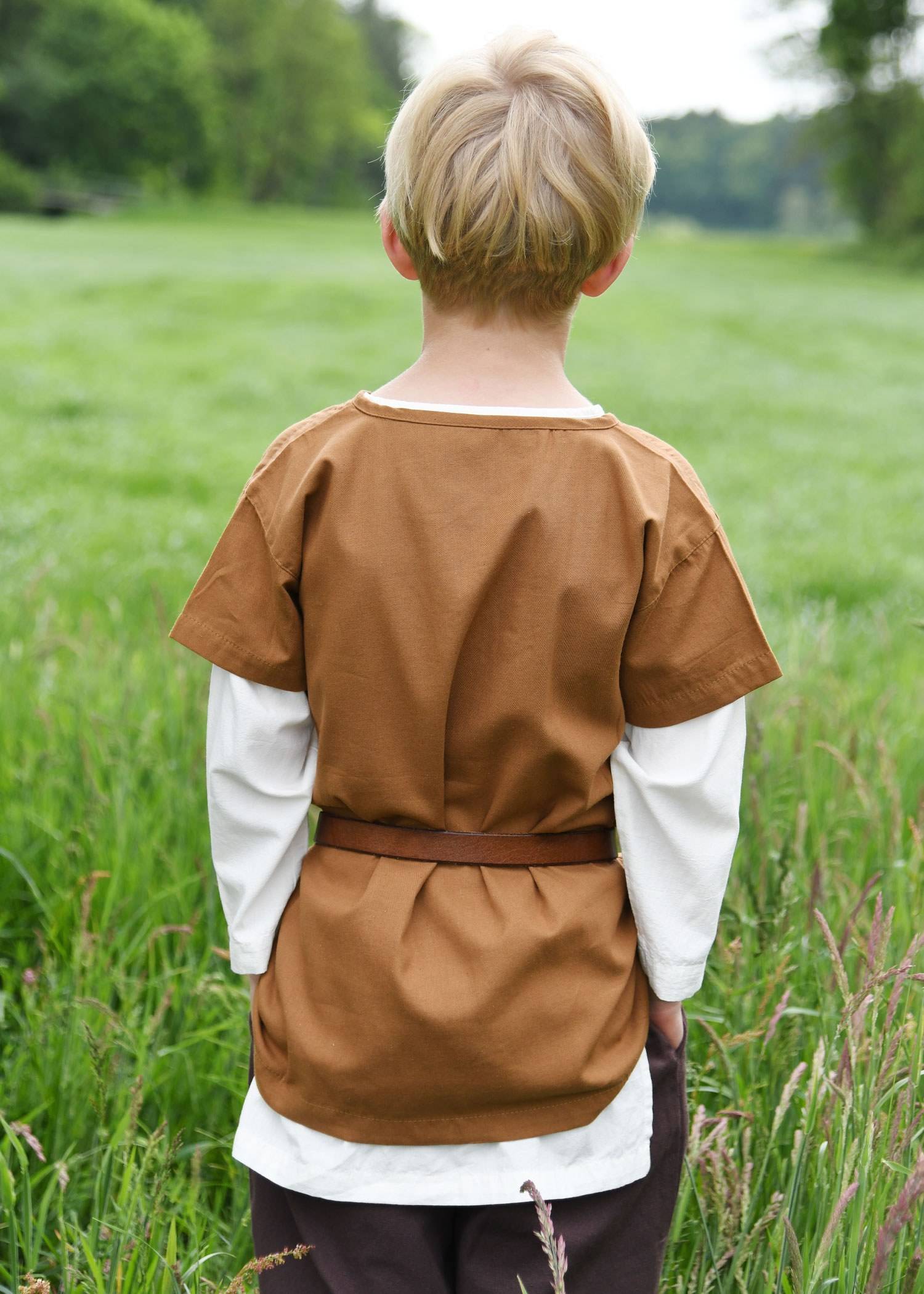 ​Kinder Mittelalter - Wikinger Tunika, kurzarm, beigebraun