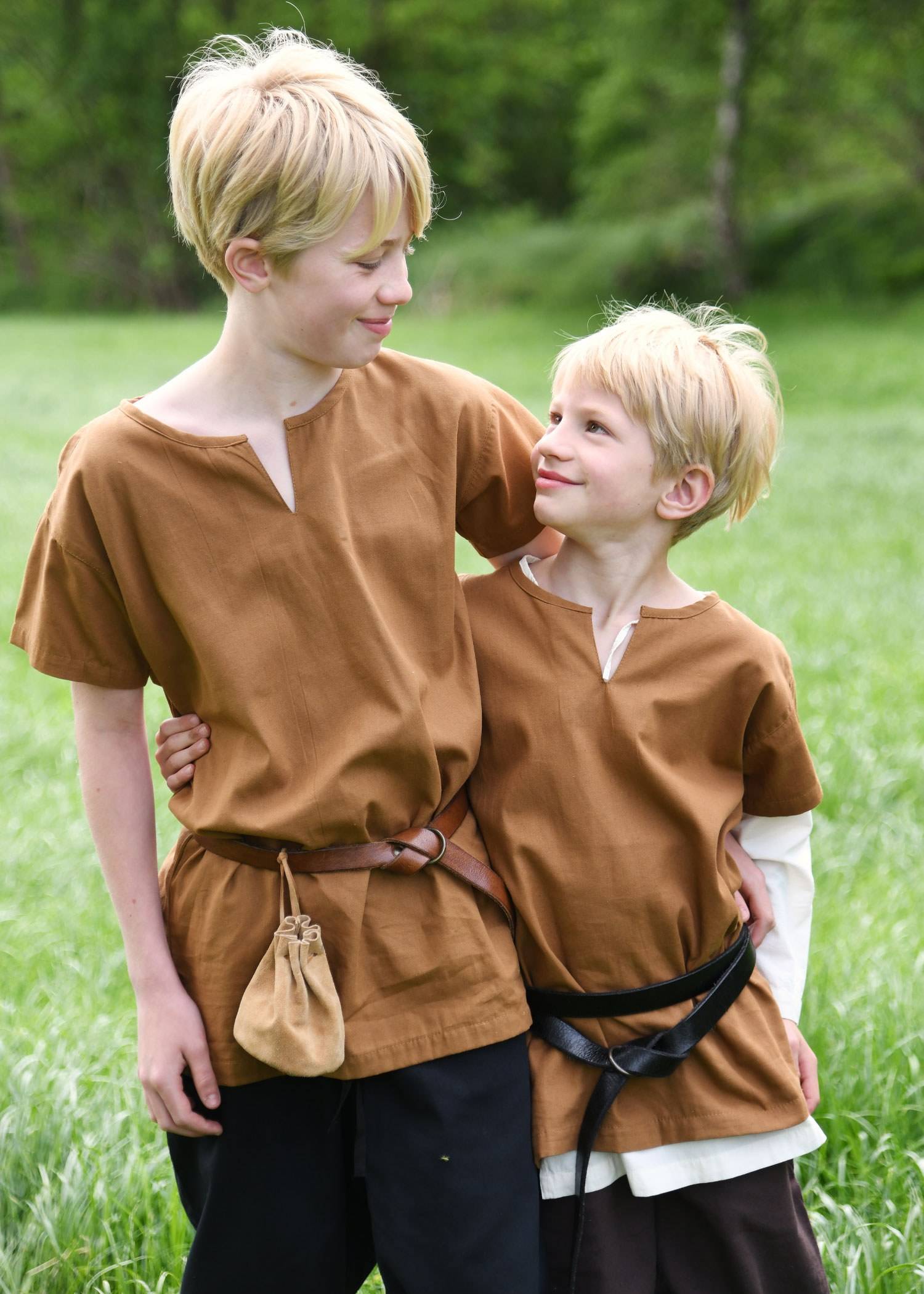 ​Kinder Mittelalter - Wikinger Tunika, kurzarm, beigebraun