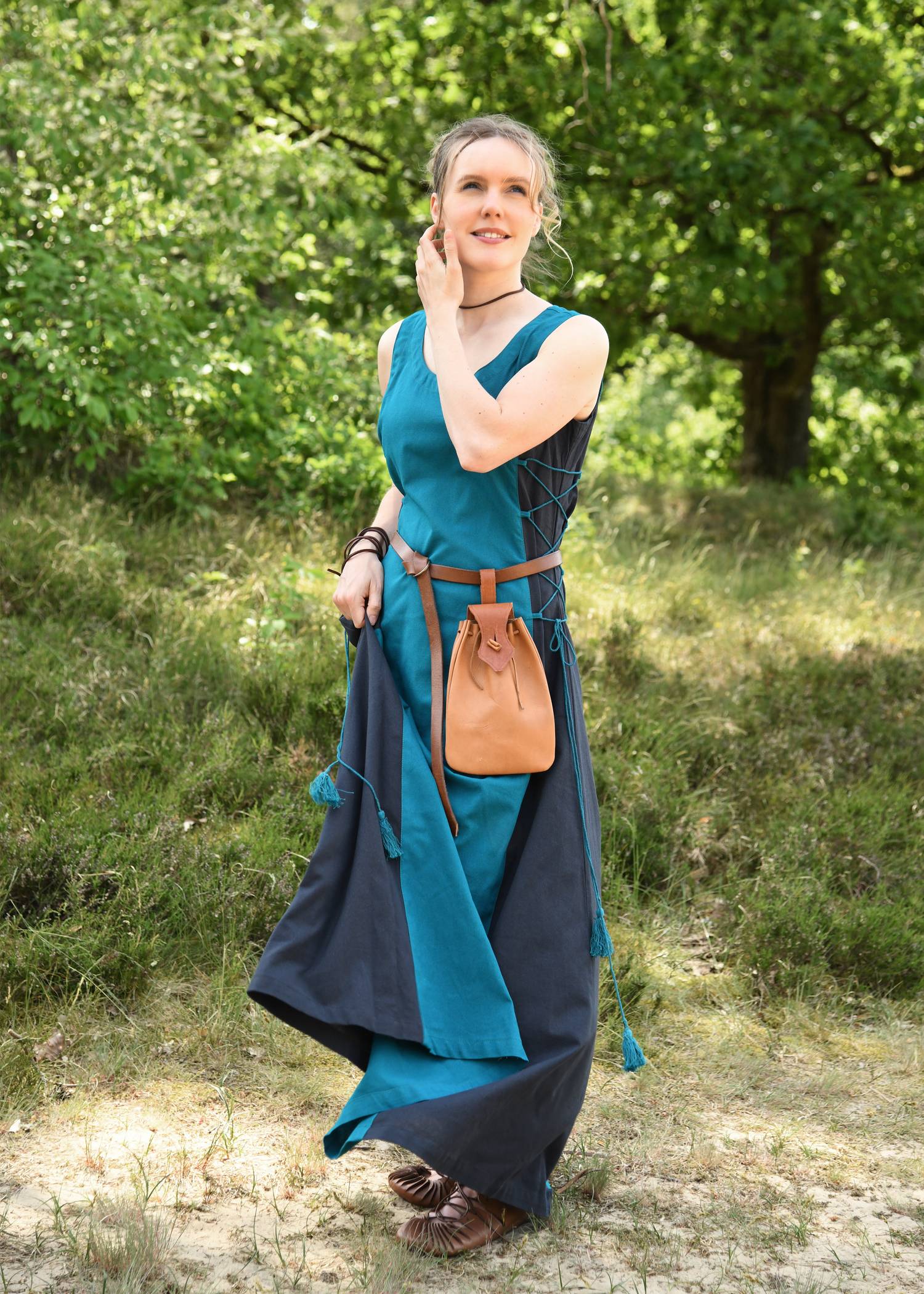 Middeleeuwse Overjurk, donkerblauw/blauw