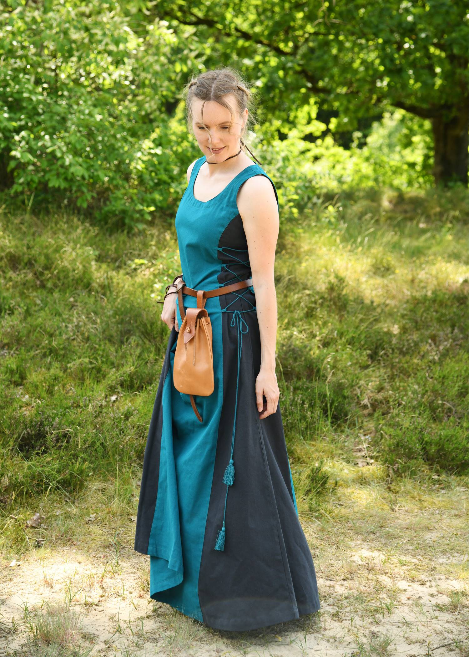 Middeleeuwse Overjurk, donkerblauw/blauw