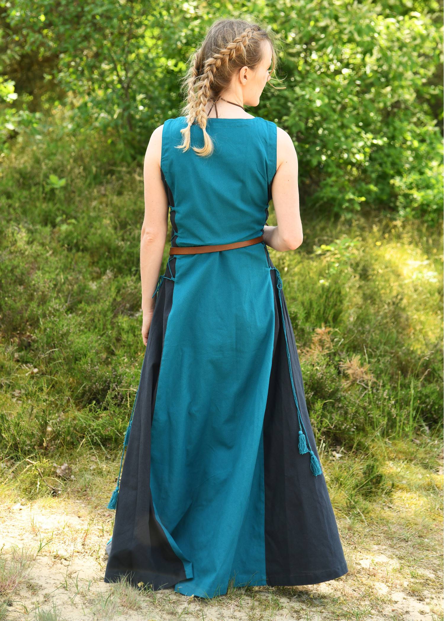 Middeleeuwse Overjurk, donkerblauw/blauw