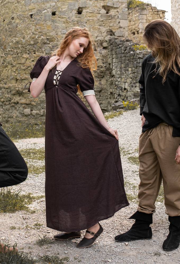 Mittelalterkleid in Braun/Natur