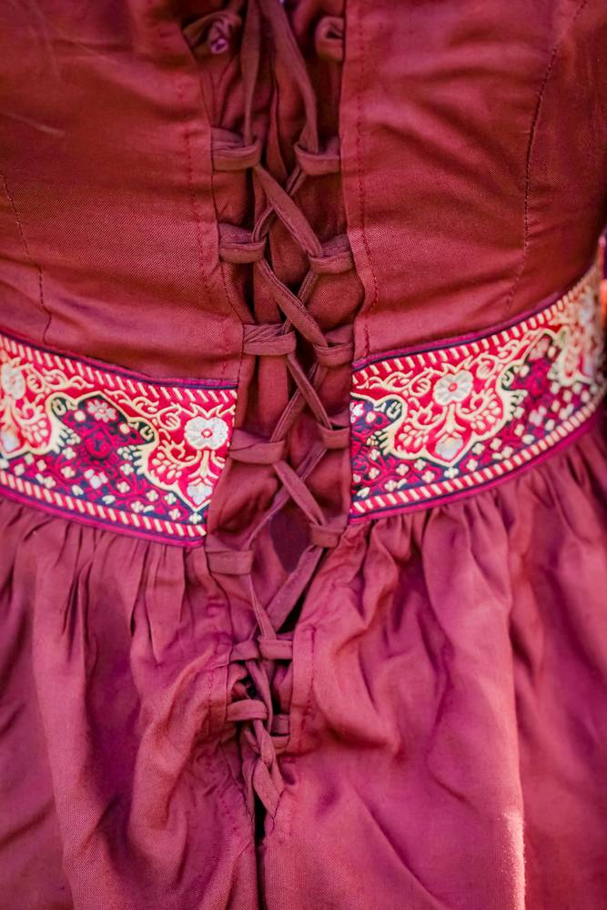 Middeleeuwse Jurk in Rood/Bord.rood