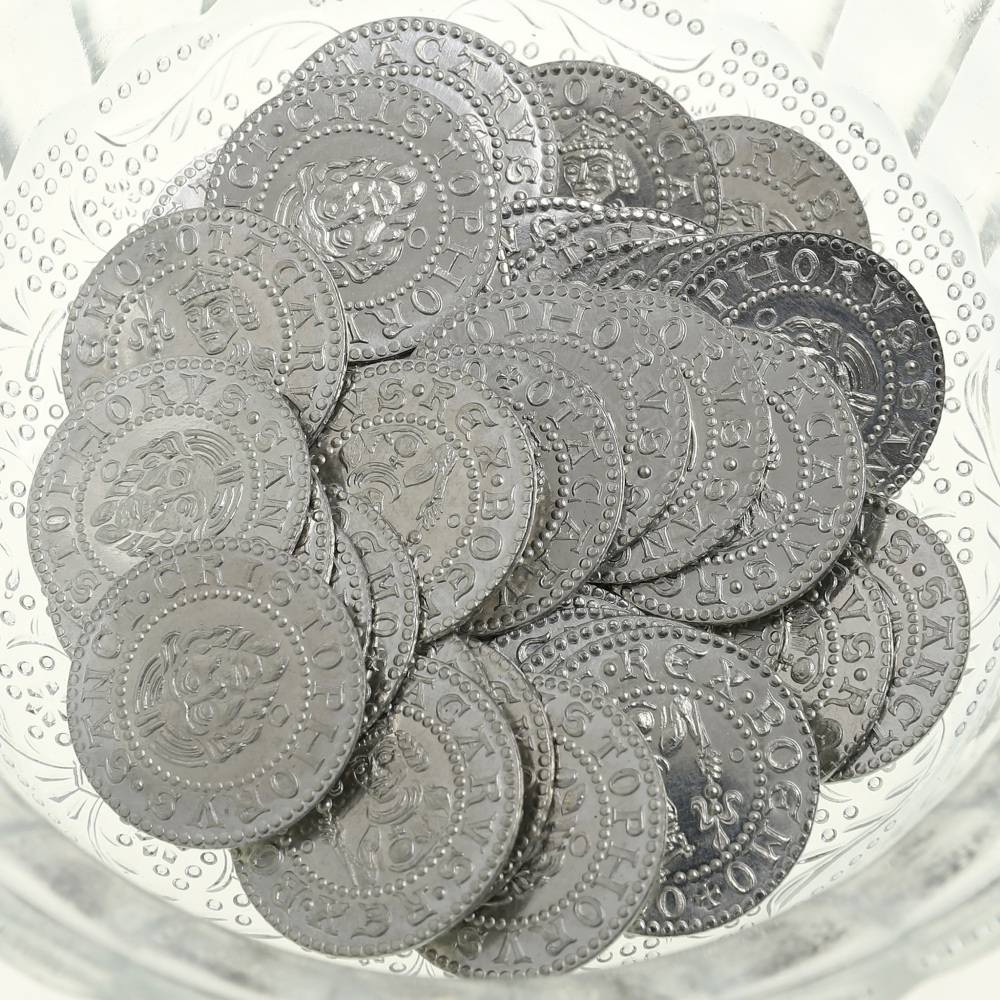 Denarius van Přemysl Otakar II – Replica van een munt met Sint-Christoffel