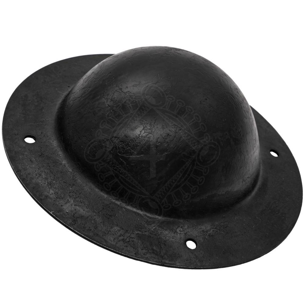 Kampf-Schildbuckel (Umbo), 2 mm Stahl, geschwärzt mit Patina