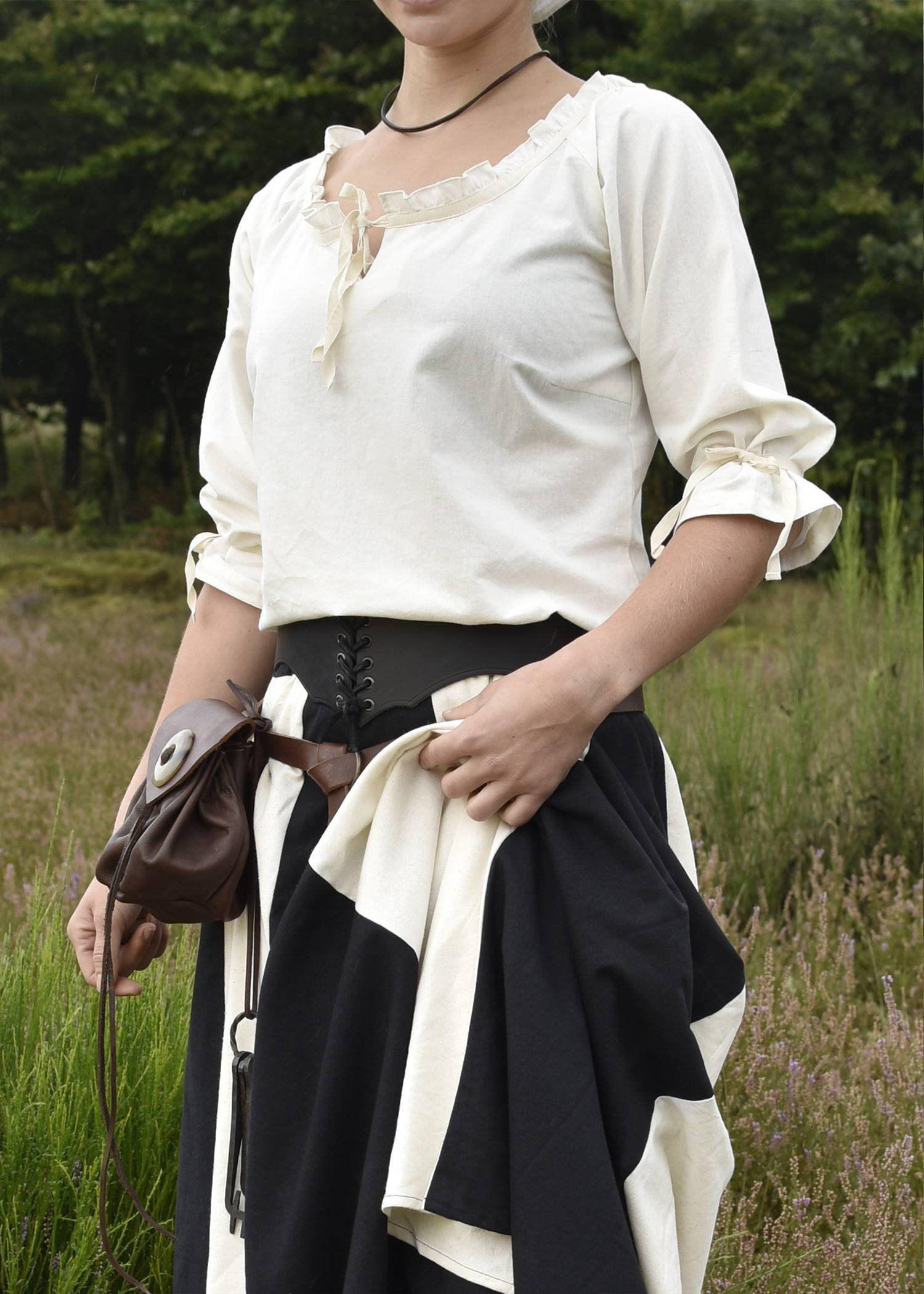 Piratenblouse Jeanne de Belleville met 3/4 mouwen, naturel