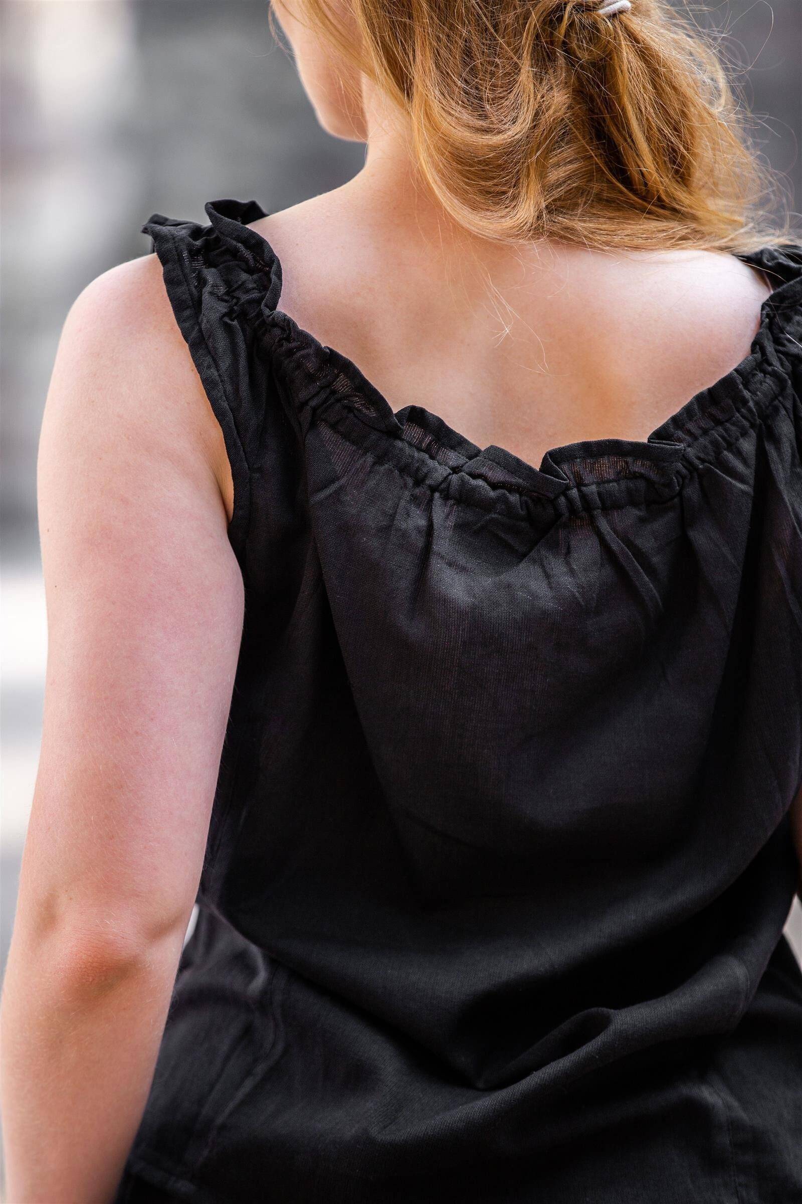 Piraten Damen Blouse in Schwarz