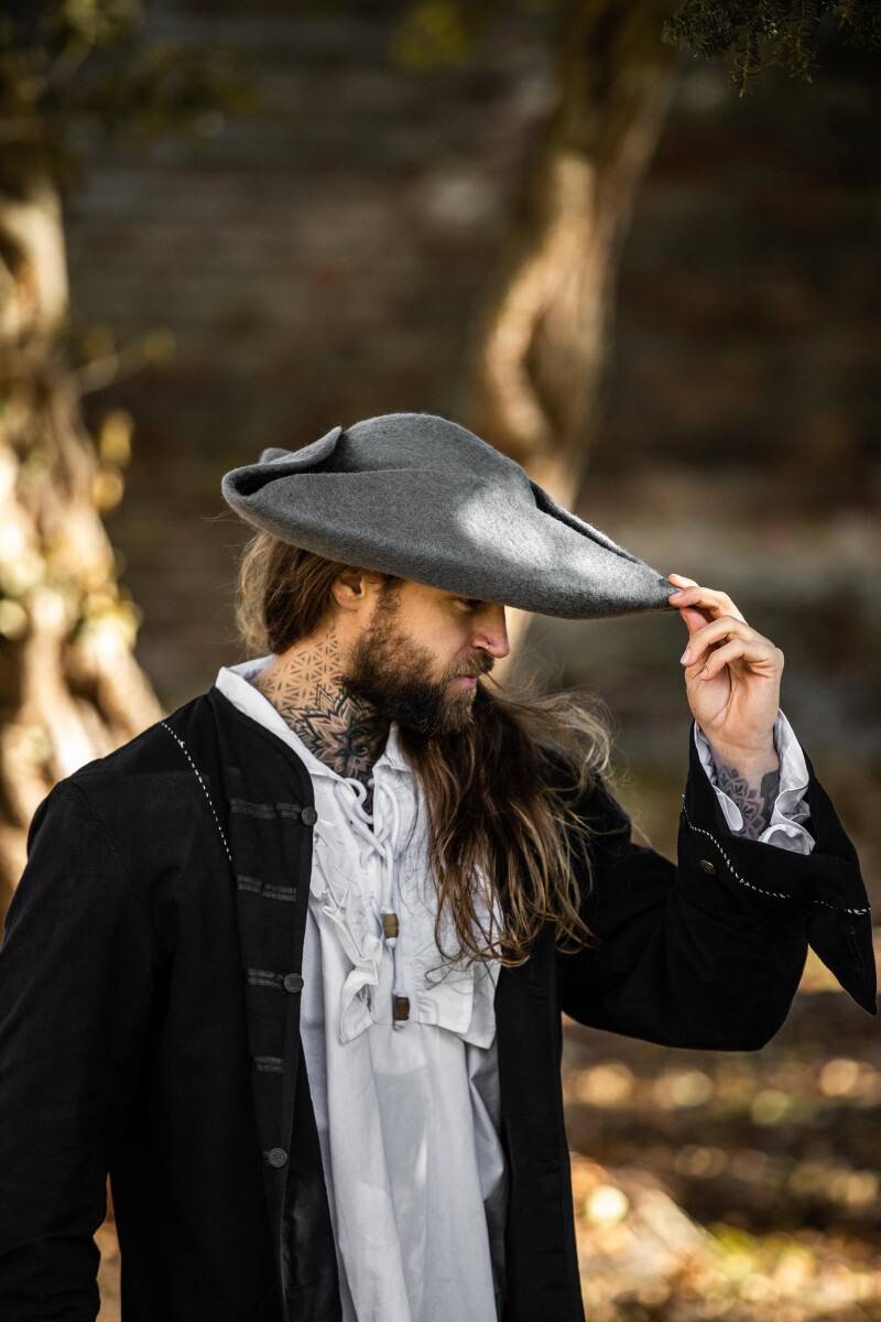 Piraten Hoed Gevilt in Grijs