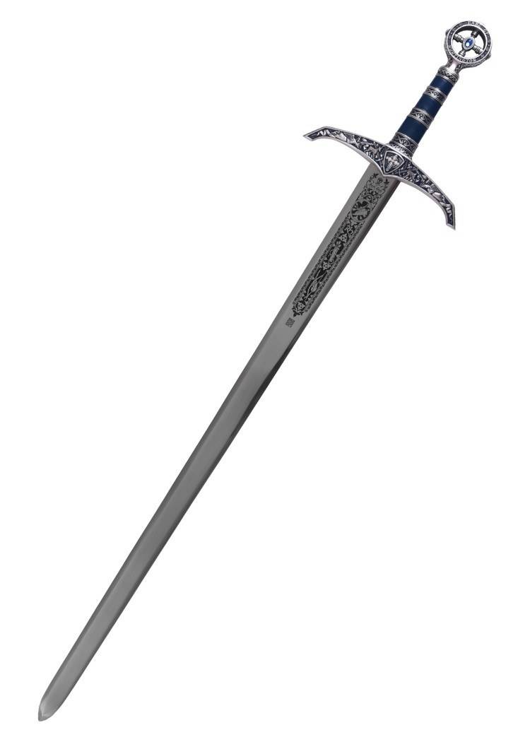 ​Schwert Robin Hood, silber/blau, mit Zierätzung