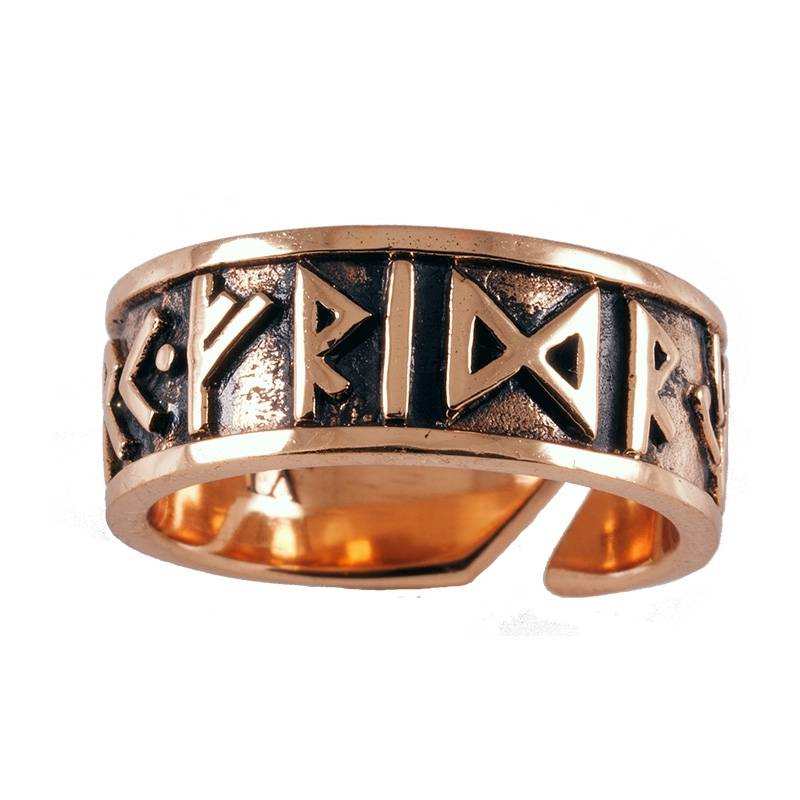 Viking Runen Ring Brons Groot