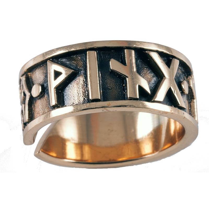 Viking Runen Ring Brons Groot