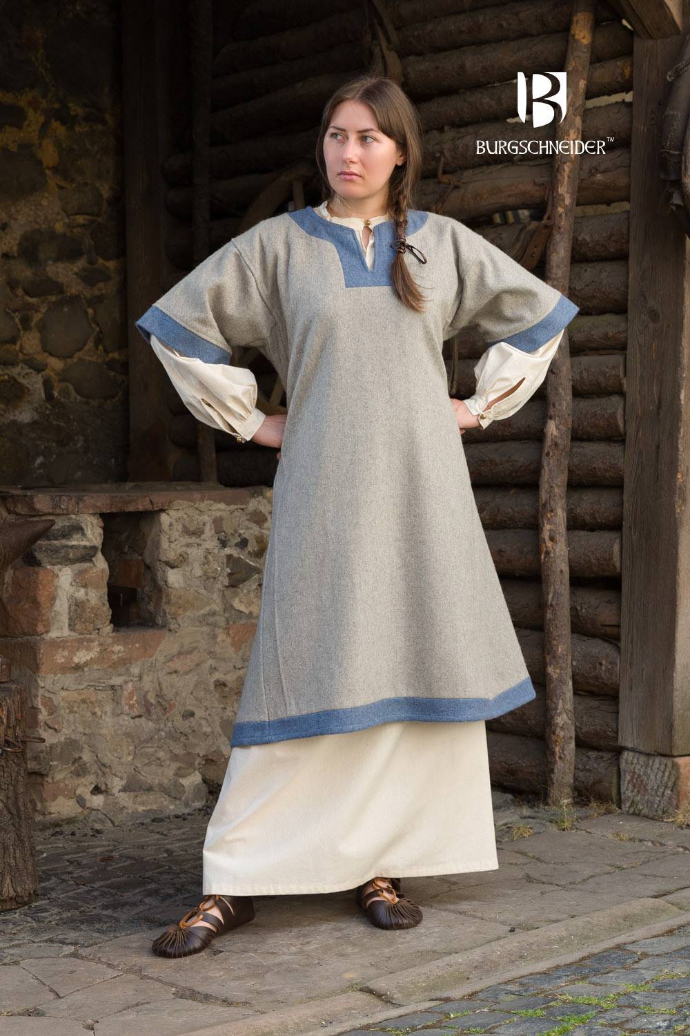 Viking Rus Jurk Luiza Grijs/Lichtblauw