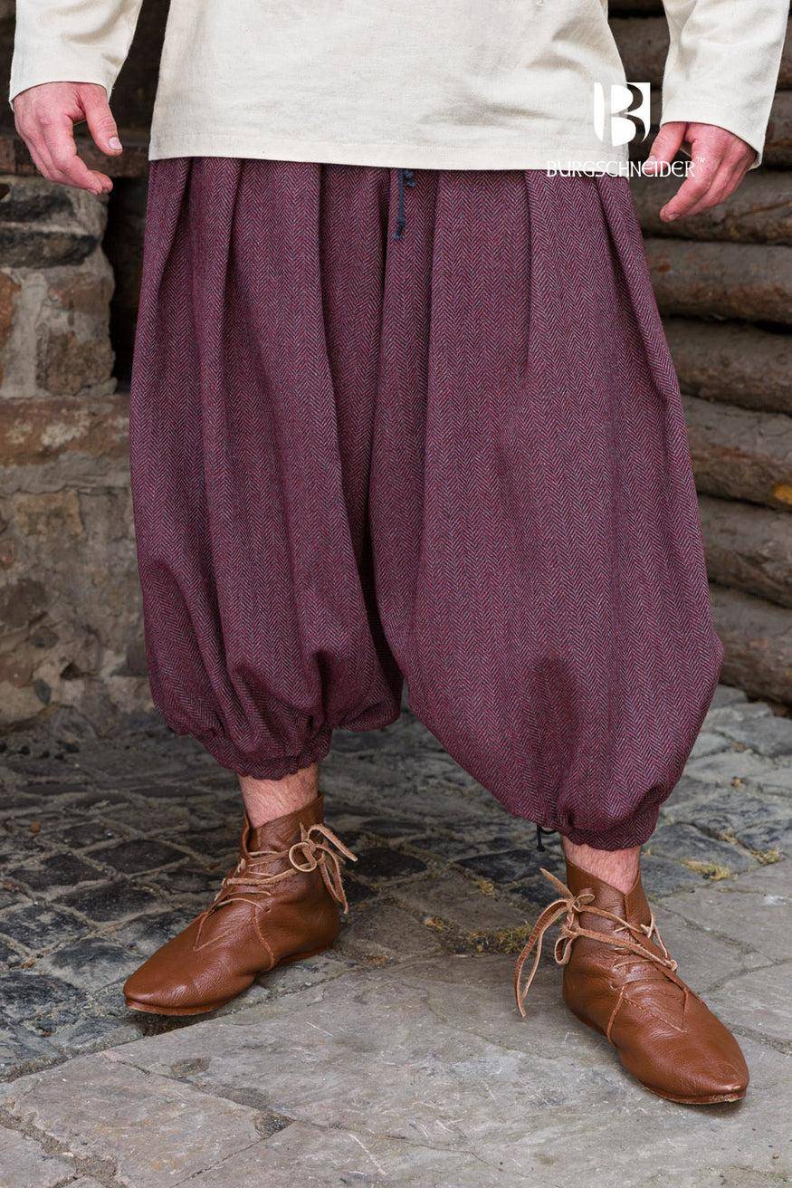 ​Rus Herringbone Broek Bordeaux/Grijs