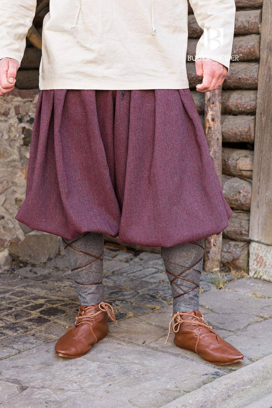 ​Rus Herringbone Broek Bordeaux/Grijs