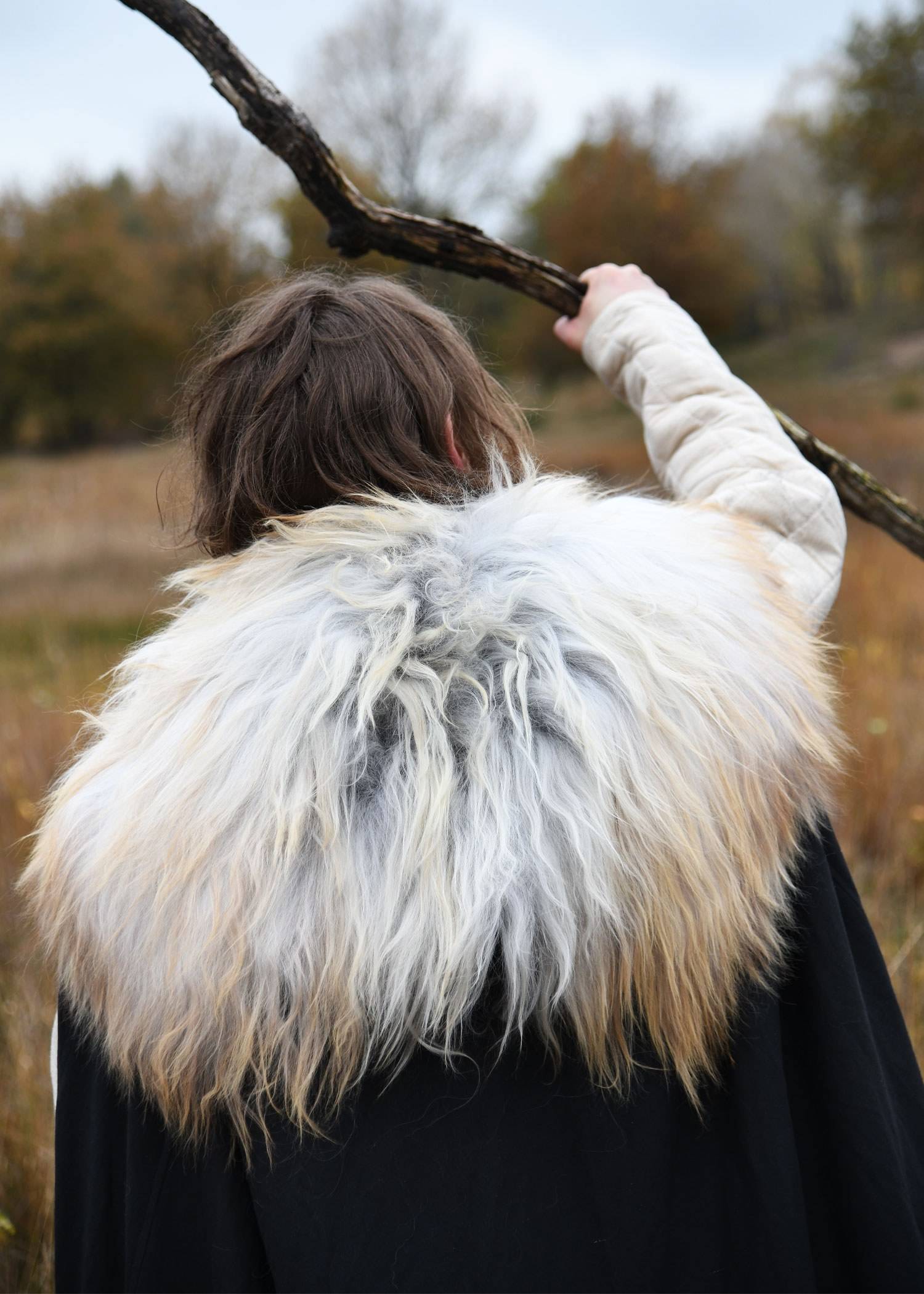 Viking Schoudervacht, Schouderbont, gemaakt van een Noors Schapenras, gemêleerd