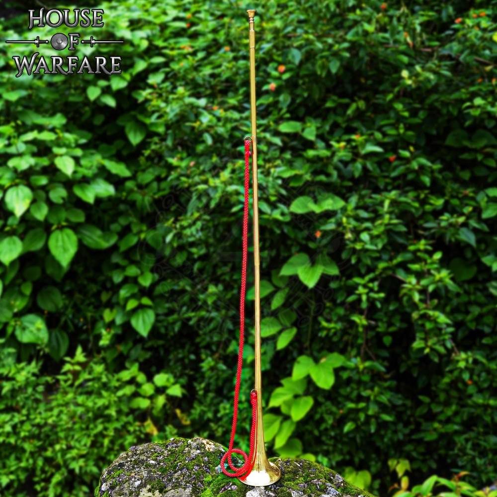 Middeleeuwse messing Heraut Trompet, 124 cm lang