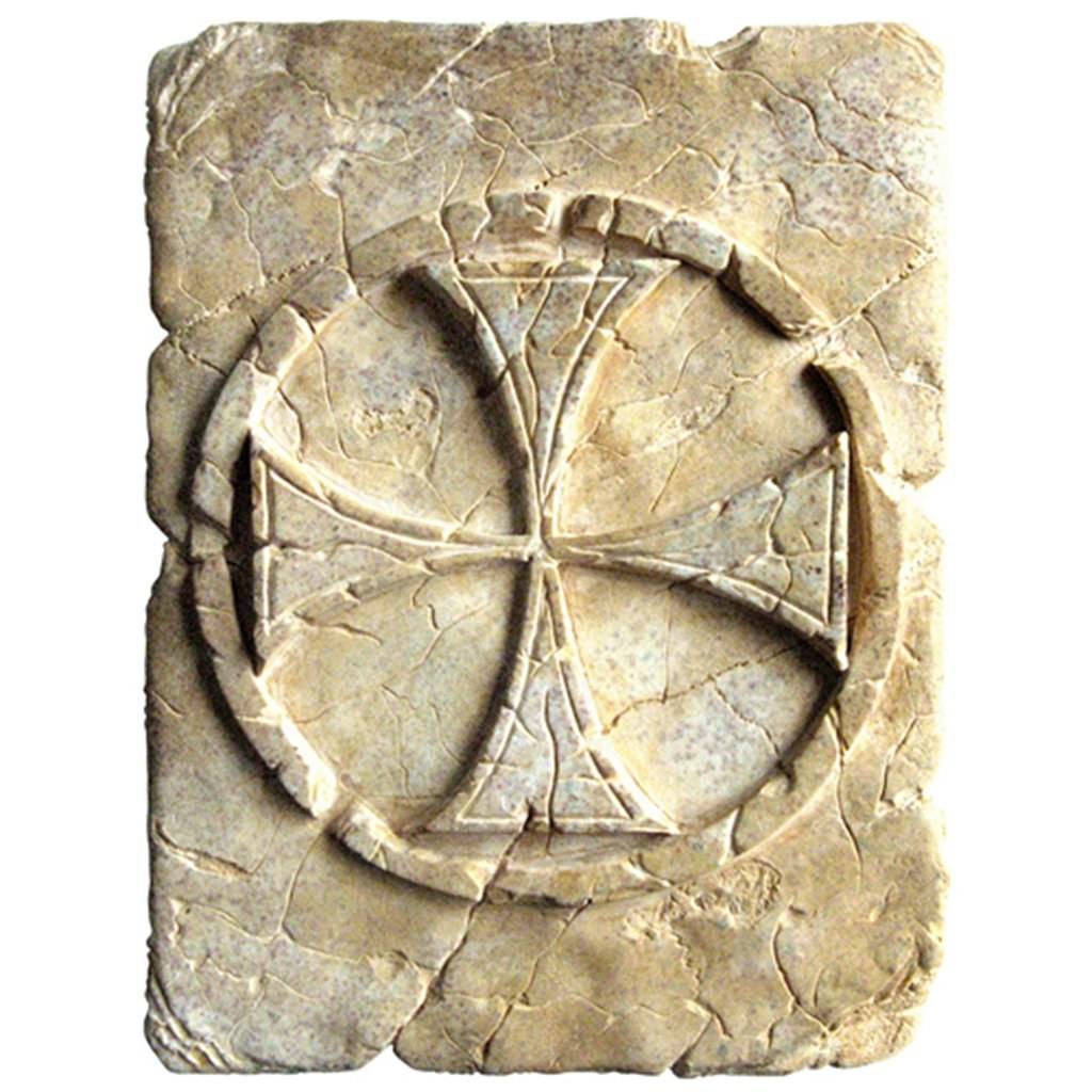 Kunsthars Steen met Tempelierskruis 20 x 15 cm