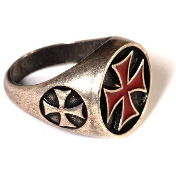 Tempelritter​orden Ring mit Kreuz Mass 21