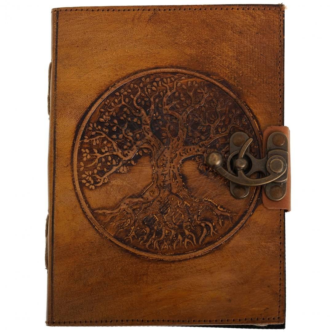 Middeleeuws Leren Notitieboek - Dagboek met Tree of Life