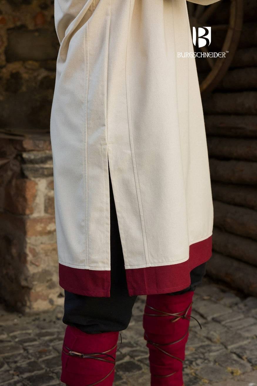 Viking Tuniek, Rus Tuniek Tobiasz in Naturel/Bordeauxrood