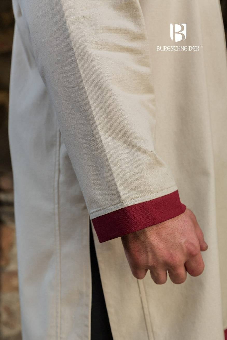 Viking Tuniek, Rus Tuniek Tobiasz in Naturel/Bordeauxrood